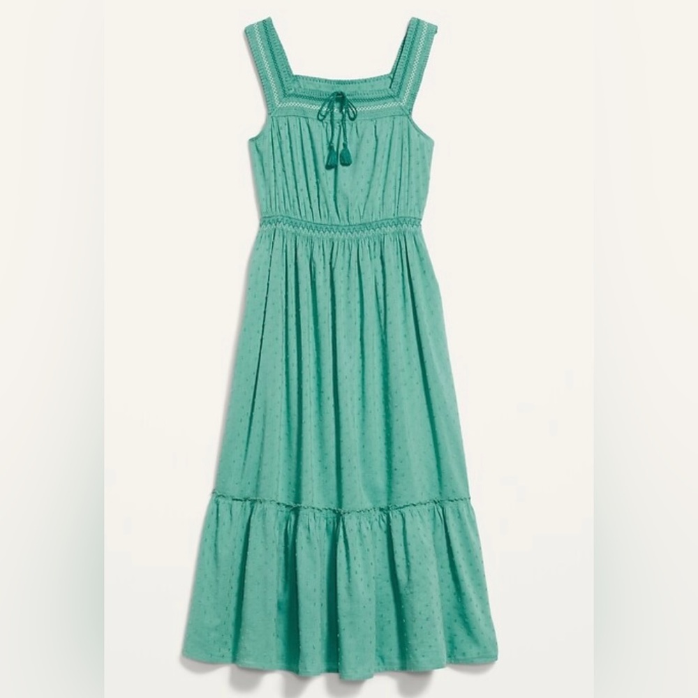 Old Navy Sleeveless Waist-Defined Embroidered Maxi Dress